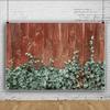 DORCEV 12x8ft Brown Vintage Wood Wall Photography Backdrop Green Ivy Leaves on Rustic Wooden Board Background Wedding Party Bridal Shower Kids Adults Portraits Photo Studio Props view 3