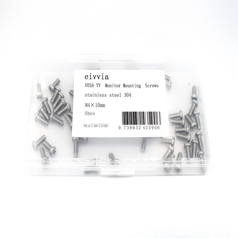 eivvia 50Pcs VESA TV Monitor Mounting Screws M4 x 10mm