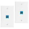 Ethernet Wall Plate Outlet 2-Pack, Cat6 Ethernet Wall Jack 1 Port Female to Female High Speed for Living Room, Bedroom, Office view 1