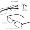VisionGlobal Blue Light Blocking Glasses for Women/Men, Computer Reading, TV Glasses, Stylish Square Frame, Anti Glare (Black, +5.50 Magnification) view 2