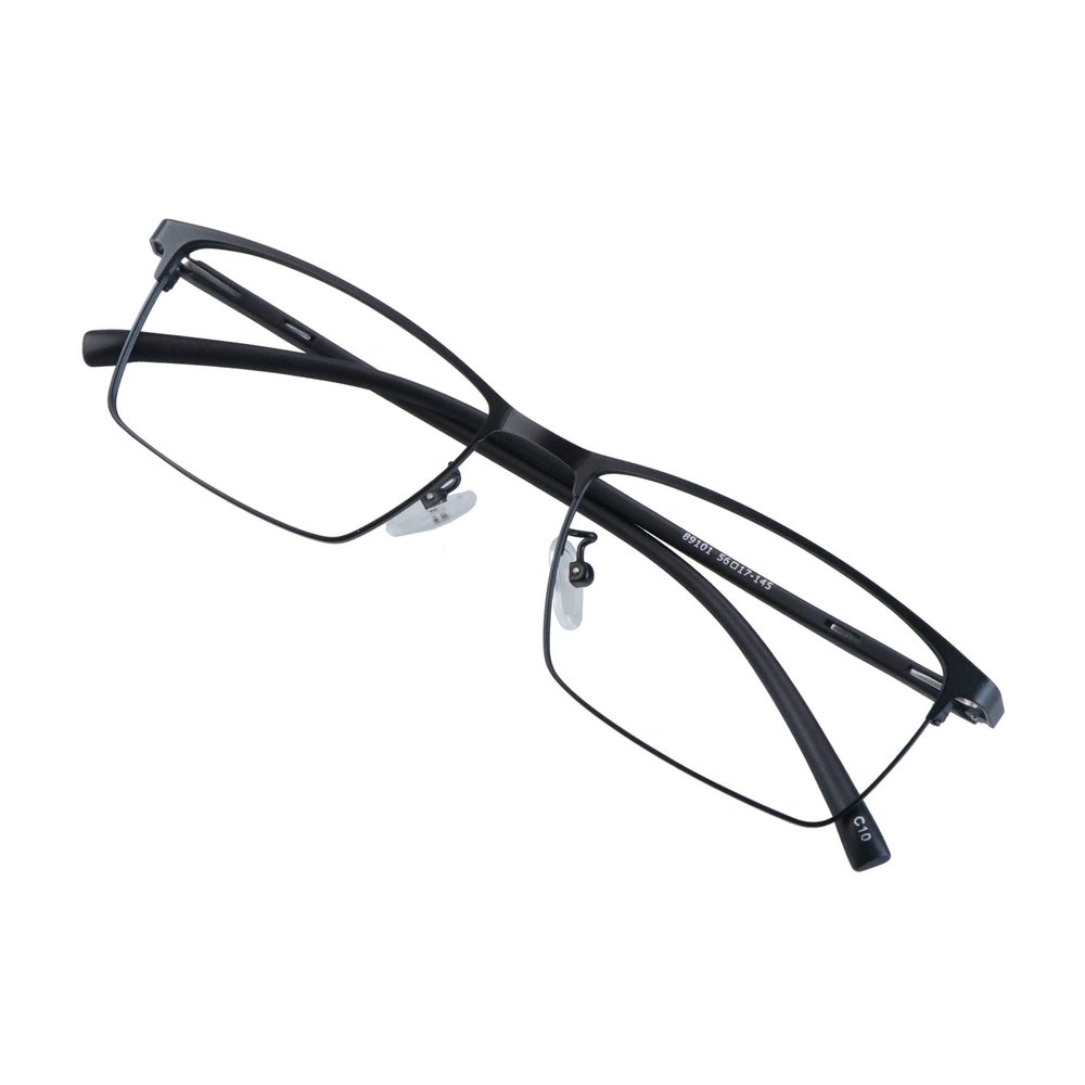 VisionGlobal Blue Light Blocking Glasses for Women/Men, Computer Reading, TV Glasses, Stylish Square Frame, Anti Glare (Black, +3.50 Magnification)