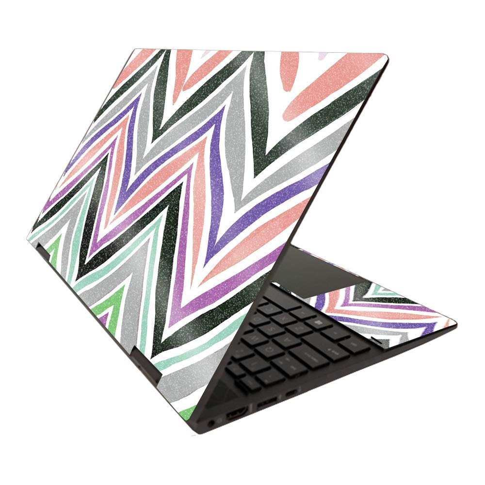 MightySkins Glossy Glitter Skin for HP Envy x360 15" (2020) - Colorful Chevron | Protective, Durable High-Gloss Glitter Finish | Easy to Apply, Remove, and Change Styles | Made in The USA