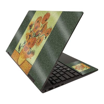 MightySkins Glossy Glitter Skin for HP Envy x360 15" (2020) - Van Gogh Sunflowers | Protective, Durable High-Gloss Glitter Finish | Easy to Apply, Remove, and Change Styles | Made in The USA