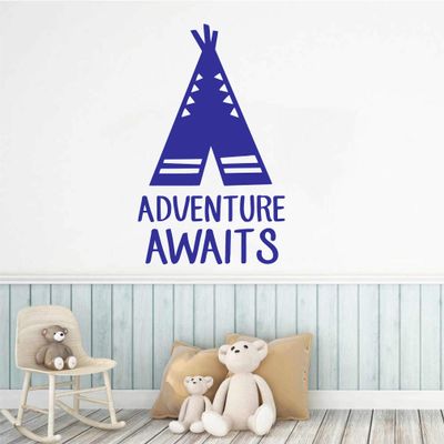 Adventure Awaits Baby Nursery Wall Decals Mountains Woodland Wall Decor - Removable Wall Decal Sticker for Kids Room Nursery Design-4