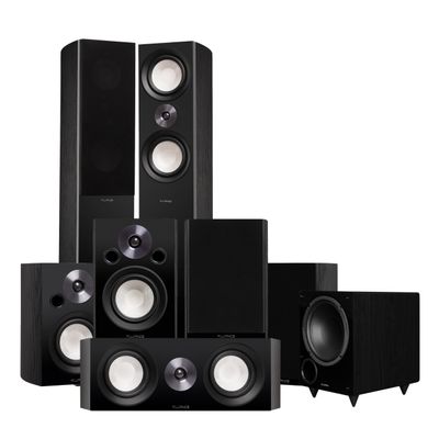 Fluance Reference Surround Sound Home Theater 7.1 Channel Speaker System Including 3-Way Floorstanding Towers, Center Channel, Surrounds, Rear Surrounds and DB10 Subwoofer - Black Ash (X871BR)