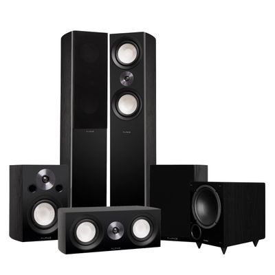 Fluance Reference Surround Sound Home Theater 5.1 Channel Speaker System Including 3-Way Floorstanding Towers, Center Channel, Bookshelf Surrounds and DB10 Subwoofer - Black Ash (X851BR)