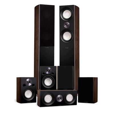 Fluance Reference Surround Sound Home Theater 7.0 Channel Speaker System Including 3-Way Floorstanding Towers, Center Channel, Surrounds and Rear Surrounds - Natural Walnut (X870WR)