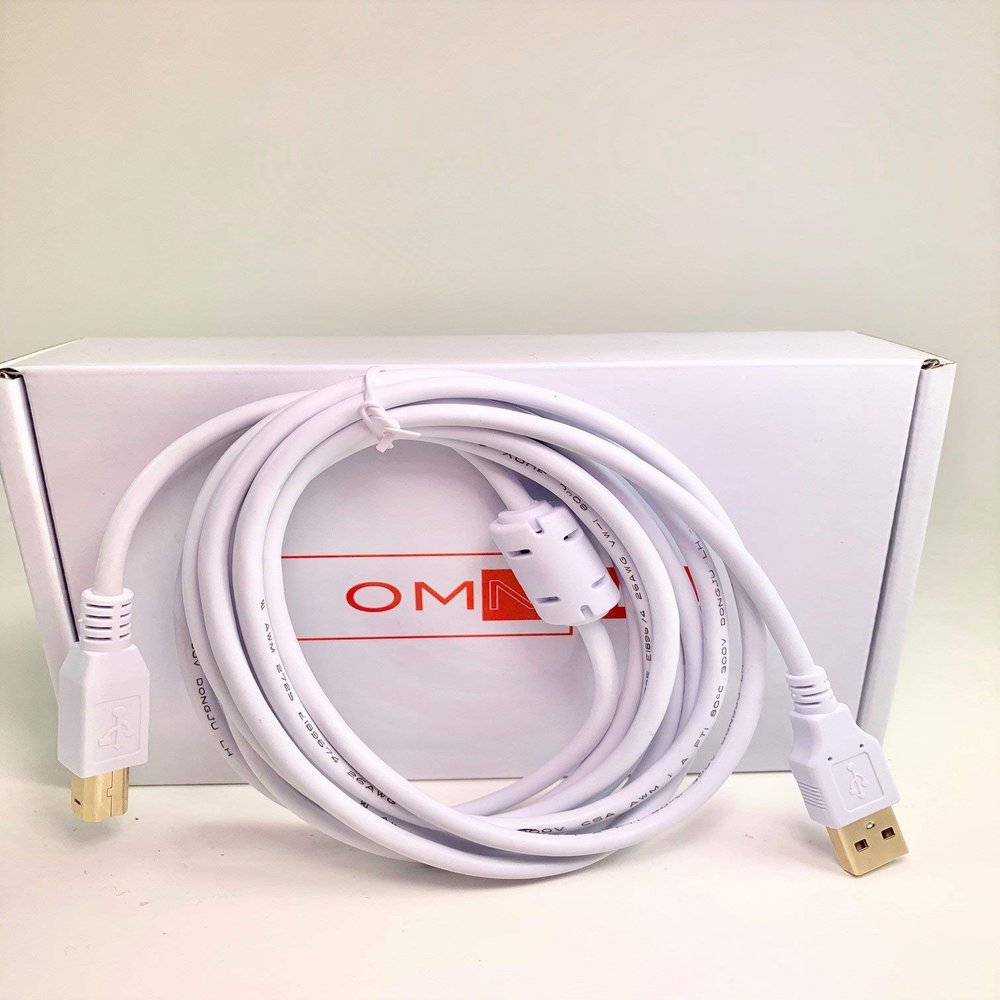 OMNIHIL White 8 Feet Long High Speed USB 2.0 Cable Compatible with HP DESKJET 2655