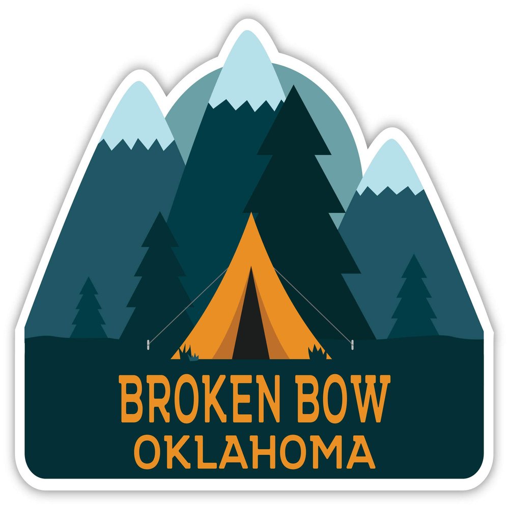 Broken Bow Oklahoma Souvenir 2-Inch Vinyl Decal Sticker Camping Tent Design
