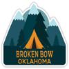 Broken Bow Oklahoma Souvenir 2-Inch Vinyl Decal Sticker Camping Tent Design view 1