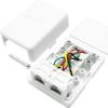 NECABLES Phone Jack Surface Mount Dual Port Telephone Jack Box 4 Screw Terminals to 2 RJ11 6P4C Female White view 1