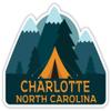 Charlotte North Carolina Souvenir 2-Inch Vinyl Decal Sticker Camping Tent Design view 1