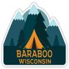 Baraboo Wisconsin Souvenir 2-Inch Vinyl Decal Sticker Camping Tent Design view 1