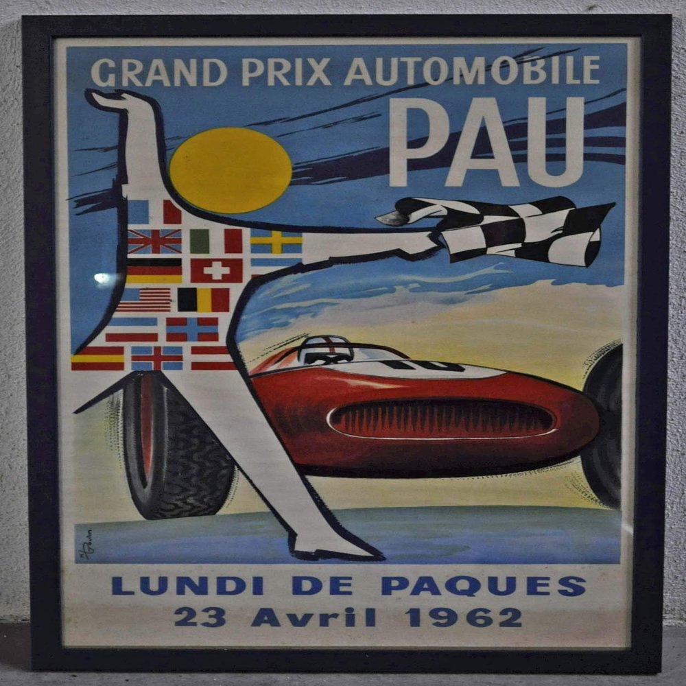 Automobile Grand Prix Pau 1962 Poster Reproduction / Format 50 x 70 cm Paper 300 g Digital HD Possible to Visit Us (Shop: Display.FR)