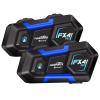 Fodsports FX4 Pro 4-Rider Motorcycle Helmet Communication System, 1200m Bluetooth Intercom, IP65 Waterproof Helmet Headset with Universal Pairing/Hi-Fi Music/FM Radio/Auto Call/2 Type Mics, 2 Pack view 1
