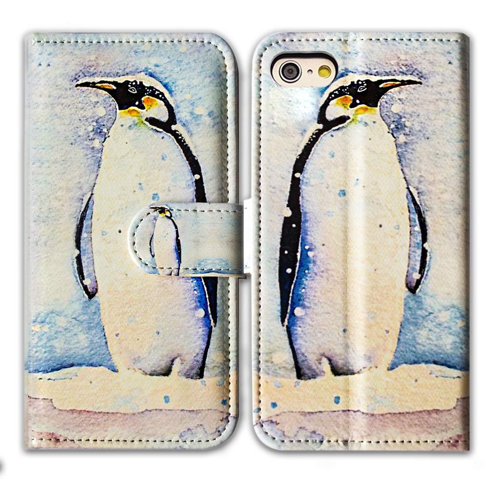Bcov Case for iPod Touch 7/iPod Touch 6,Bcov Penguin in The Snow Leather Flip Wallet Case Phone Cover with Card Slot Holder Kickstand for iPod Touch 7 6