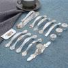 Geeyu ZHaonan-Dressing Table Handle, White Silver Simple Handles,European Furniture Cabinet Door Handle and Knobs,Drawer Puller,Wardrobe Cabinet Pull, Indoor Hardware (Color : Z 0155) view 3