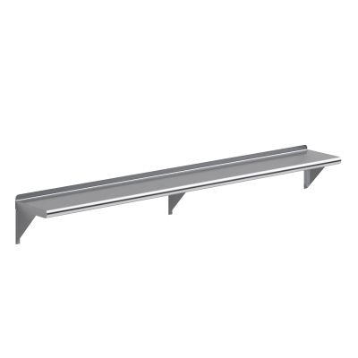 AmGood 10 in. x 72 in. Stainless Steel Wall Mount Shelf - NSF Certified, Commercial Grade, 18-Gauge - with Backsplash & Bullnose Edge for Restaurant, Kitchen, Bar, Garage & Utility Room