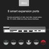 Dyllutrwhe 8 in 1 Multifunctional Type-C to 4K HDMI/Gigabit Ethernet/USB 3.0/PD Fast Charging Hub Adapter Silver view 4