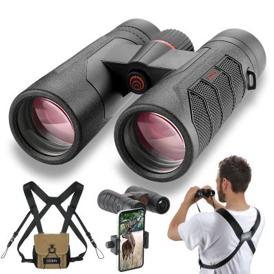 10x42 Ultra HD Binoculars with Phone Adapter and Harness - 24mm Large View Eyepiece, Edge-to-Edge Sharpness, 6.5 Wide Angle Field of View - Lightweight Waterproof Binoculars for Bird Watching Huntin1