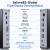 USB C Docking Station 3 Monitors Laptop Dock Dual Monitor with 2 HDMI DisplayPort 4K144Hz,USB A 2.0/3.0,USB C 3.1 10Gbps&30W Output,Ethernet,MicroSD&SD,Audio&Mic,150W DC Power for Dell/Lenovo/HP view 2