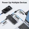 USB C Docking Station 3 Monitors Laptop Dock Dual Monitor with 2 HDMI DisplayPort 4K144Hz,USB A 2.0/3.0,USB C 3.1 10Gbps&30W Output,Ethernet,MicroSD&SD,Audio&Mic,150W DC Power for Dell/Lenovo/HP view 3