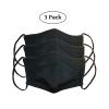 LOFBAZ Cloth Face Coverings Cotton Fabric with Filter Pocket Washable Reusable (Black - Pack of 3, Big Kid 9 to 13 Years) view 2
