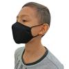 LOFBAZ Cloth Face Coverings Cotton Fabric with Filter Pocket Washable Reusable (Black - Pack of 3, Big Kid 9 to 13 Years) view 3