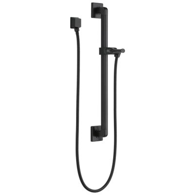 DELTA FAUCET 51500-BL Adjustable Slide Grab Bar Assembly with Elbow Handshower, Matte Black
