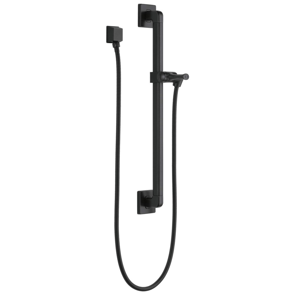DELTA FAUCET 51500-BL Adjustable Slide Grab Bar Assembly with Elbow Handshower, Matte Black