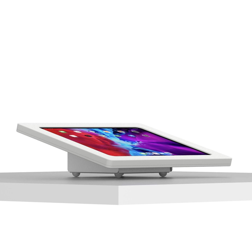 VidaMount White Exposed Rear Camera Enclosure and Fixed Tilted 15 Desk/Surface Mount [Bundle] Compatible with iPad Air 13" (M2/M3) & iPad Pro 12.9" (4/5/6 Gen)