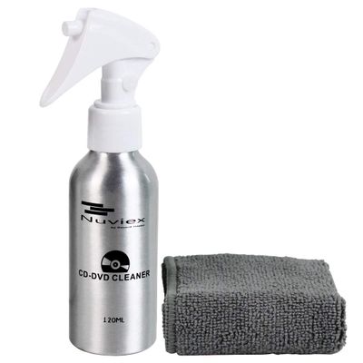 CD DVD Cleaner Solution Spray Fluid - Premium Compact disc Cleaning Kit with Anti-Static Microfiber Cloth Glove 4oz