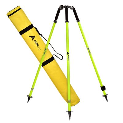AdirPro Prism Pole Tripod  Aluminum Range Pole Tripod  Use for Survey Pole, Rover Rod, GPS Pole  GNSS RTK Rod Stand - Survey Equipment for Total Station Surveying (Fluorescent Green)