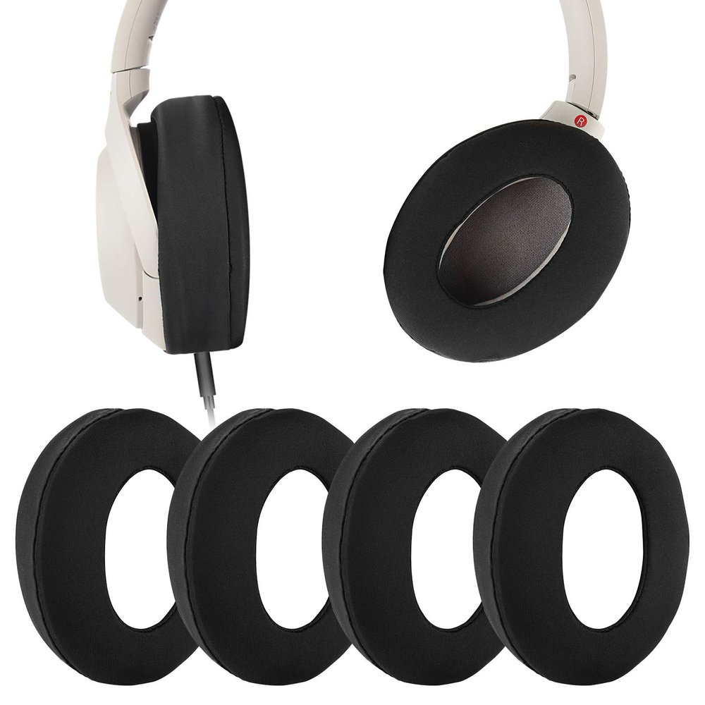 Geekria 2 Pairs Ice Silk Headphones Ear Covers - Product Safety Certified - Washable & Stretchable Earcup Protectors for Over-Ear Headsets, Sweat Pads for Gym, Gaming (Size M/Black)