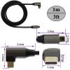 AAOTOKK 90 Degree Type C 3.1 Extension Cable 4K@60Hz Right&Left Angle Type C 3.1 USB Male to Male Connector Cable Supports Charging,Data,Audio,Video Cable,Compatible Samsung S10 S8, MacBook(1M/2Pack) view 2