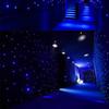 Stage Backdrop Velvet Material White and Blue LED Starry Sky Cloth Background with Various Lighting Effects Foldable Wedding Party Xmas Curtain with Remote for Christmas Halloween Stage Show (3 x 2m) view 1
