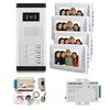 AMOCAM Apartment Video Intercom System and Electric Control Door Lock and 12V Power Supply Control for 4 Units Apartment Household view 1