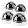 A sixx Hemisphere Camera Fake Camera, with Flashing Led Light Dummy Fake Dome Camera Dummy Fake Camera, 4pcs for Supermarkets, Hotels(White) view 2