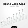 100-Pack Mini Round Cable Clips- Computer Cable Management Clips for Appliances, Ethernet, Coaxial Cable & Extension Cords - Mini Wire Nail Clips for Wood, Brick, Cement, Indoor and Ourdoor Walls view 2