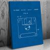 Patent Earth Floppy Disk Canvas Print, Programmer Gift, Computer Science Art, IT Tech Gift, Floppy Disk Art Print, Computer Decor Blueprint (18 inch x 24 inch) view 1