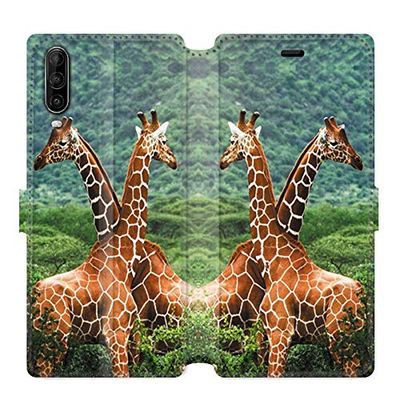Leather Wallet Case for Wiko View 4 / View 4 Lite Savannah Giraffe Duo