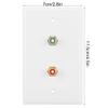 2-Port Panel, Multi-Functional Connector Wall Plate Insert Interfaces for Office Building Subwoofer Audio Port, US Standard, White view 2