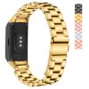 Compatible with Samsung Galaxy Fit 2019 Bands, Replacement Classy Wristband Smart Watch Stainless Steel Adjustable Accessory Bands Strap with Install Tools for Galaxy SM-R370 Smartwatch (Gold) view 1