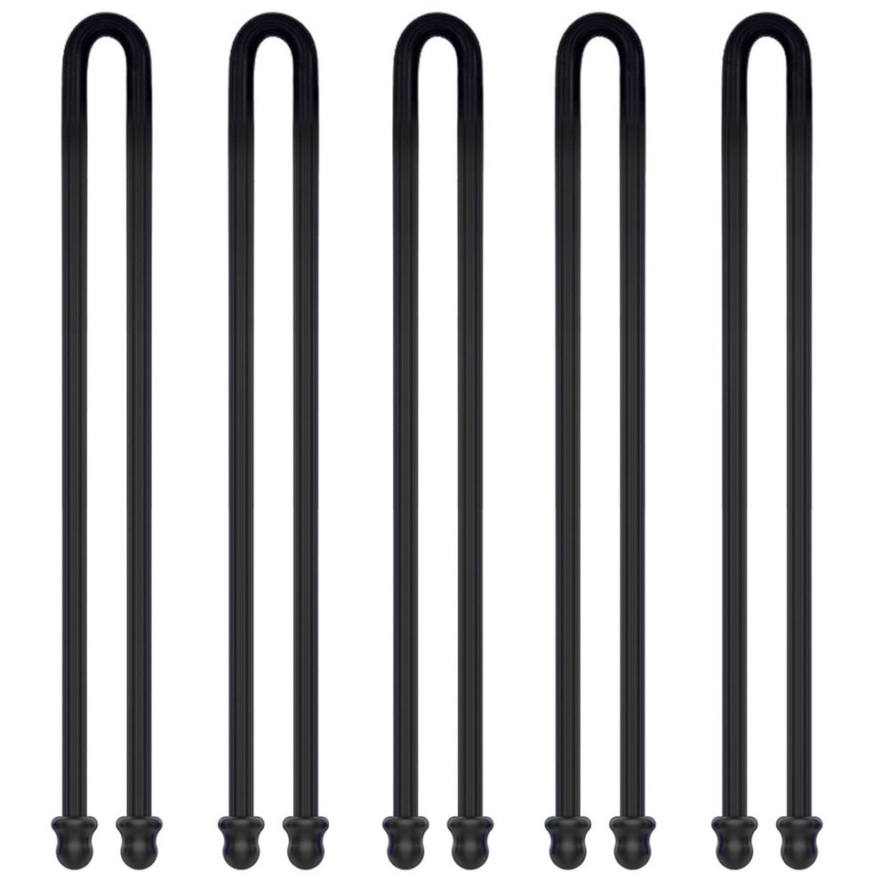 5Pcs 18in Silicone Cable Tie, Cord Organizer for Bundling Earphone, Computer Cords, Reusable Straps for Home, Office, Kitchen, Dia 5mm