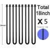 5Pcs 18in Silicone Cable Tie, Cord Organizer for Bundling Earphone, Computer Cords, Reusable Straps for Home, Office, Kitchen, Dia 5mm view 2