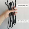5Pcs 18in Silicone Cable Tie, Cord Organizer for Bundling Earphone, Computer Cords, Reusable Straps for Home, Office, Kitchen, Dia 5mm view 3