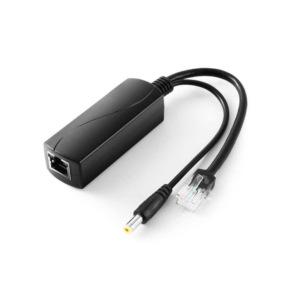 Gigabit PoE Splitter 12V 2A Output with IEEE 802.3af/at Standard Compliant 10,100,1000Mbps Power Over Ethernet Splitter Adapter for Security Camera CCTV Surveillance 5.5x2.1mm DC Plug Cable(PS5712TG)