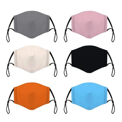 Elvoes 6 Pack Cloth Face Masks for Adults, Adjustable Washable Reusable Women Men Fashion Face Protection Cover (Solid Color)