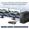 DVI Splitter 1 in 2 Out 2 Port DVI Dual Monitors Distribution Duplicator Video Splitter Support EDID Management Resolution up to 4K30Hz for PC Laptop DVR Projector HDTV view 2
