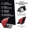 4-in-1 Laptop Screen Shade Original Lux Hood Sun, Privacy, Heat & Contrast Protection, Freestanding with Pocket, Fits 1516 MacBook & PC, Patented, Red | PHILBERT Danish Design view 2